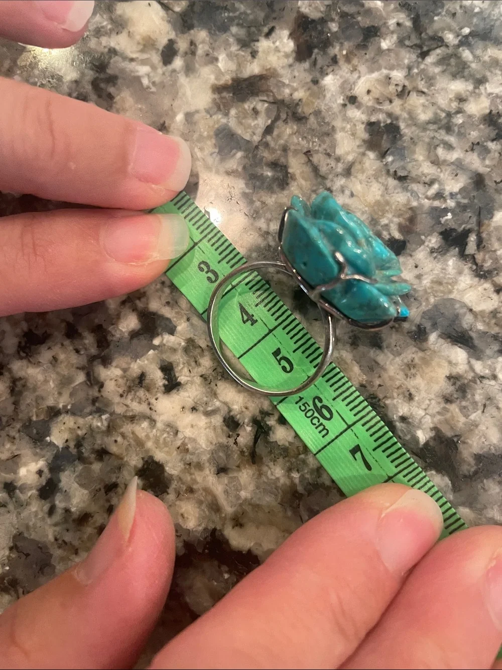 925 Silver Turquoise Women’s Ring 10-10.5 Thailand